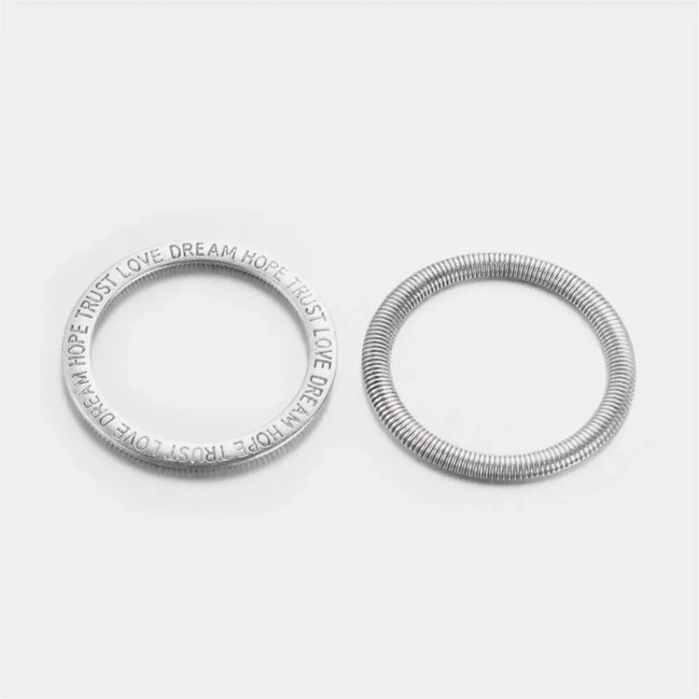Affirmations Dream Hope Trust Love Silver Round Ring Link Circle Pendant 1 pc